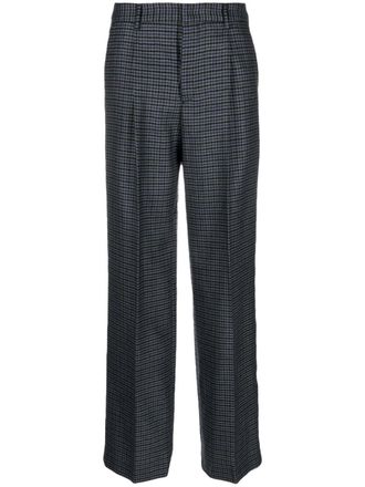 Pantaloni Torino check-print virgin wool trousers - Blue