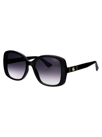 Gucci Womens Sunglasses Black-Grey Black-Black-Grey Injected Black/black/grey