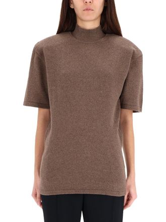 Jacquemus Wool-Cashmere Jersey Knit Sweater - Brown
