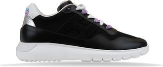 Hogan Sneakers, female, Black, 3 1/2 UK, Leather Lace-Up Trainers for Women