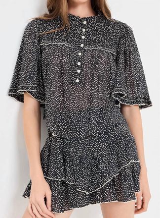 Isabel Marant Douna Top In Black Ecru