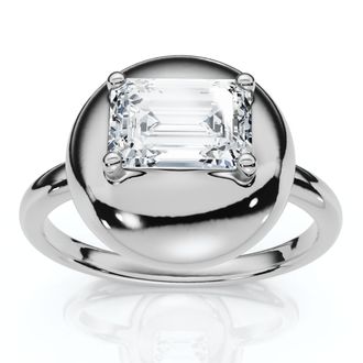 Pompeii3 1Ct Emerald Cut Solitaire Candy Button Diamond RingLab Grown