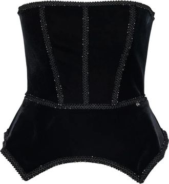 Nissa Verfraaide korset top - Zwart