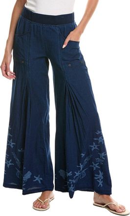 Xcvi Printed Jerona Linen-Blend Wide Leg Pant