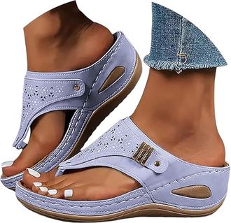 Generic Recovery Sandal With Arch Support Orthotic Heel Cup Sandals For Women Thong Orthopedic Sandals for Women Open Round Toe Flip Flops Comfy Slip on Casua
