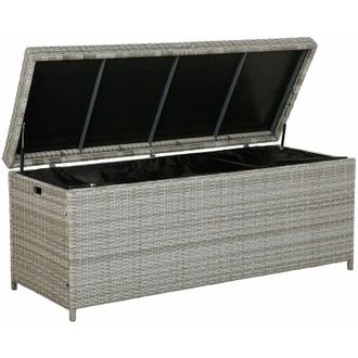 Beliani Cesta da Giardino in Polirattan Grigio 158 x 63 x 66 cm Modena