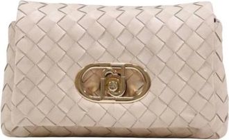 Liu Jo Shoulder Bags, female, Beige, Size: ONE SIZE Handbag with Zip and Automatic Button Fastening