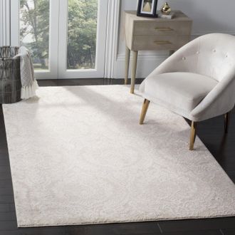 Safavieh Princeton Machine Made Area rug, Silver / Beige Traditional Style Easy Care