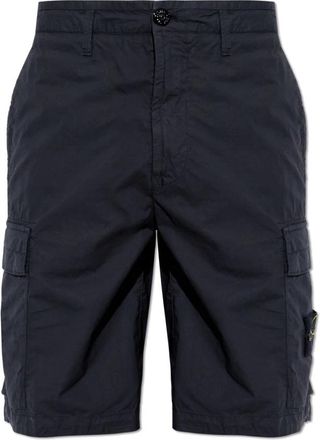 Stone Island Cotton Cargo Shorts - Heren - Korte Broeken - Zwart - W31 - Katoen - Korte Broeken