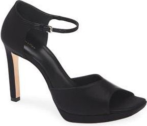 Reformation Gloria Platform Sandal in Black Satin at Nordstrom Rack, Size 8.5
