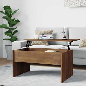 vidaXL Mesa De Centro Madera De Ingenier&iacute;a Marr&oacute;n Roble 80x50,5x41,5cm Vidaxl