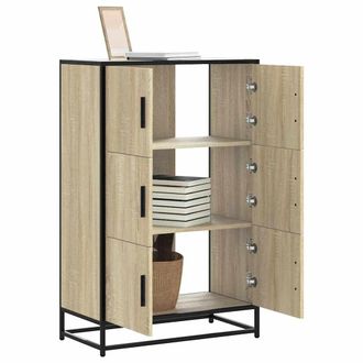 Berkfield Home Highboard Sonoma Oak 68x35x106.5 cm Engineered Wood & Metal in Brown