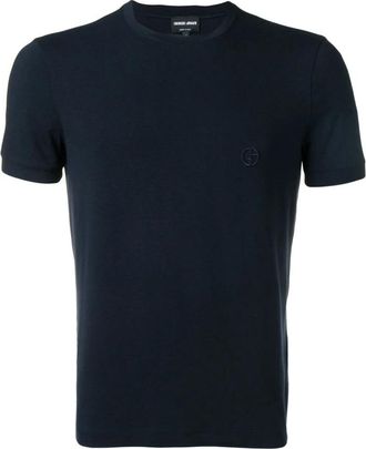 Giorgio Armani Logo T-shirt - Heren - T-shirts - Blauw - M - Tops