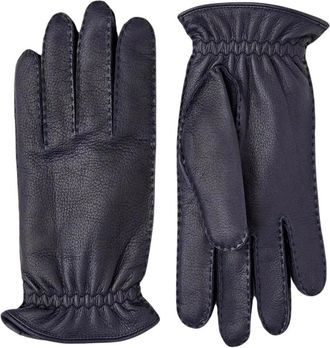 Hestra Handgemaakte elandleren handschoenen met kasjmier voering - Heren - Handschoenen - Blauw - 9 IN - Kasjmier - Accessoires