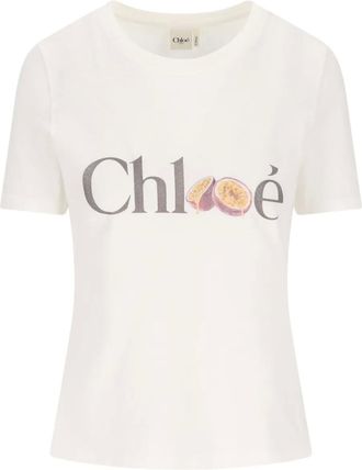 Chlo&eacute; T-shirt con logo - Toni neutri