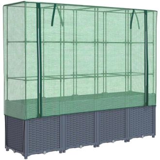 vidaXL Jardinera Elevada Con Cubierta De Invernadero Aspecto Rat&aacute;n 160x40x153 Cm Vidaxl