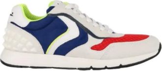 Voile Blanche Vintage Leren Sneakers Wit-Blauw-Rood - Heren - Sneakers - Veelkleurig - 41 EU - Su&egrave;de - Schoenen