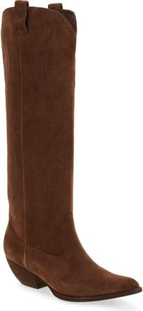 Jeffrey Campbell Calvera Western Knee High Boot in Brown Suede at Nordstrom, Size 7.5