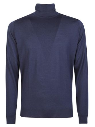 John Smedley Navy Blue Highneck Sweater