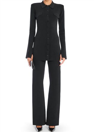 SER.O.YA Cleer Mid-Rise Flare Pant In Black