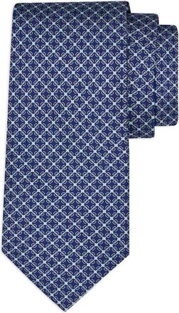 Ferragamo Silk Tie With Vara Plaque Print Accessories