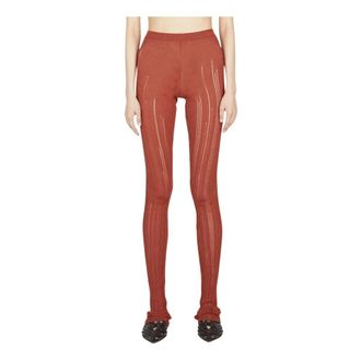 Marco Rambaldi Leggings, female, Brown, Size: M Ribbed Knitwear Leggings
