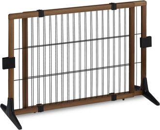 Relaxdays Relaxdays - Barrera Seguridad Mascotas, Valla Protectora Perros, Puerta O Escalera, Sin Taladrar, 71 X 107-172 Cm, Marr&oacute;n