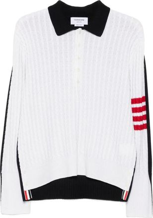 Thom Browne 4-Bar Cable-knit Polo Shirt