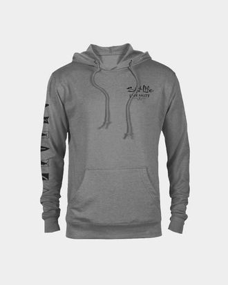 Salt Life Ocean Kin French Terry Pullover Hoodie in Mist Grey Heather at Nordstrom, Size X-Large