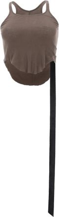 Rick Owens Brown Solid Scoop Neck Top