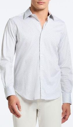 Robert Graham Figueroa Geo Print Stretch Cotton Button-Up Shirt in White at Nordstrom Rack, Size Xxx-Large