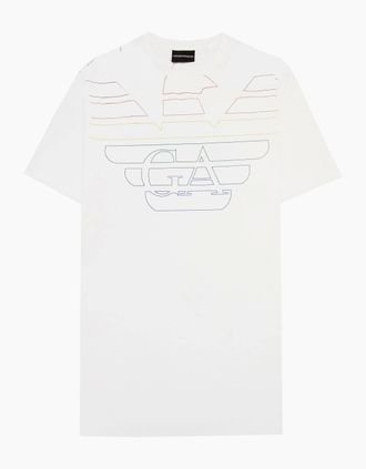Emporio Armani Mens Emporio Armani Double Eagle Logo T Shirt White - Size: 40