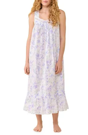 Eileen West Floral Sleeveless Ballet Nightgown in Botanical Print at Nordstrom, Size X-Small