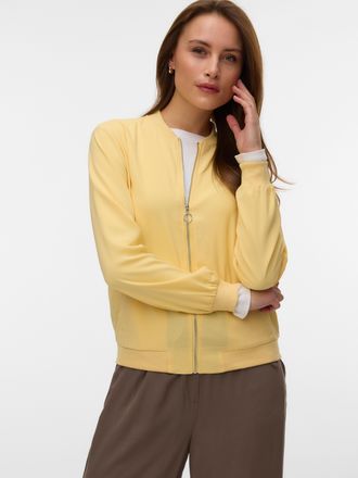 Vero Moda Bomberjacke VERO MODA VMCOCO L/S BOMBER NOOS, Damen, Gr. XS, golden haze, Web, Obermaterial: 96% Polyester, 4% Elasthan, unifarben, regular fit normal