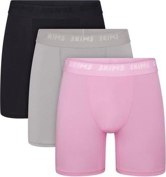 SKIMS Assorted 3-Pack 5-Inch Stretch Modal Boxer Briefs in Bubblegum Mirror Multi at Nordstrom, Size 3X