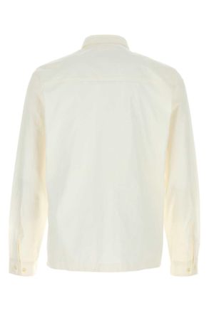 C.P. Company Mens Ivory Poplin Shirt Gauzewhite Exterior: Cotton Camicie