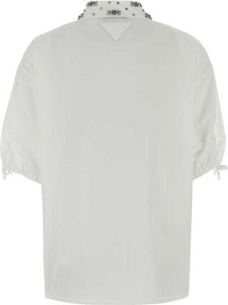 Prada Womens White Poplin Shirt Bianco Exterior: Cotton Camicie