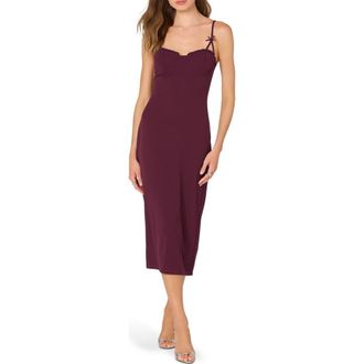 ASTR the Label Bow Strap Midi Dress in Burgundy at Nordstrom Rack, Size X-Small