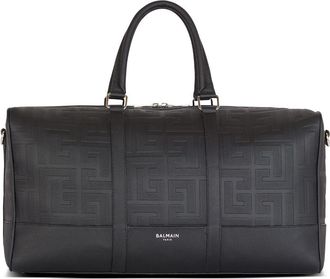 Balmain Voyage monogram duffle bag - men - CALFSKIN - OS - Black