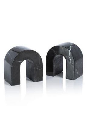 Zodax Martil Set of 2 Marble Bookends in Black at Nordstrom Rack