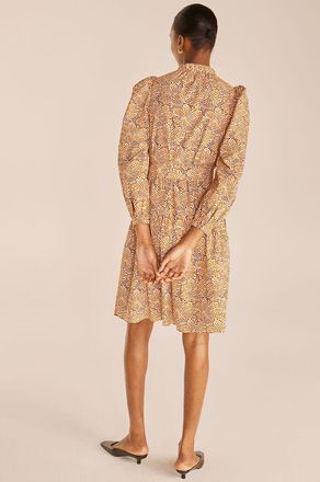 Rebecca Taylor Speckled Fleur Puff Sleeve Dress