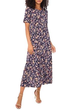 Vince Camuto Print Maxi Dress in Classic Navy at Nordstrom, Size Xx-Small