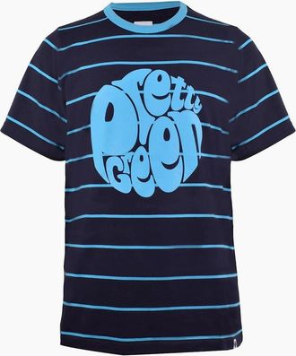 Pretty Green Mens Capella Crew Neck Regular Fit T-Shirt - Blue - Size: 38