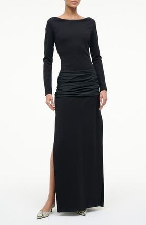 Staud Holland Mixed Media Long Sleeve Dress in Black at Nordstrom Rack, Size 0