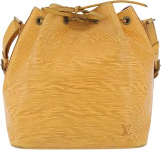 Louis Vuitton Petit Noe Monogram Canvas Yellow Leather Handbag (Pre-Owned)