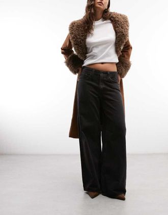 Levi's jeans wide leg midi neri-Nero