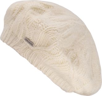 Chillouts Baskenm&uuml;tze CHILLOUTS, Damen, beige (cream), Feinstrick, Materialmix, Zopfmuster, unifarben, M&uuml;tzen Baskenm&uuml;tze, f&uuml;r k&uuml;hle Herbst- und Wintertage