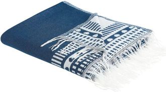 Beliani Beliani - Manta De Acr&iacute;lico Verde Azulado 130 X 170 Cm Colcha Geom&eacute;trico Flecos Tarlay