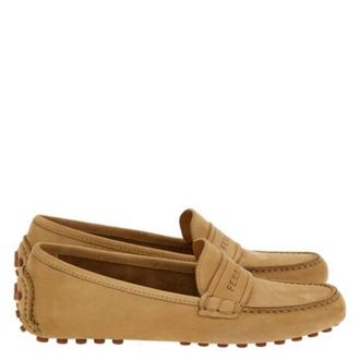 Ferragamo Iside Driver Moccasins with Logo, Size 7 C