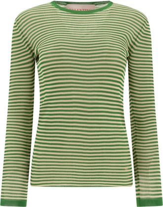 Valentino Garavani Striped Crewneck Knitted T-shirt